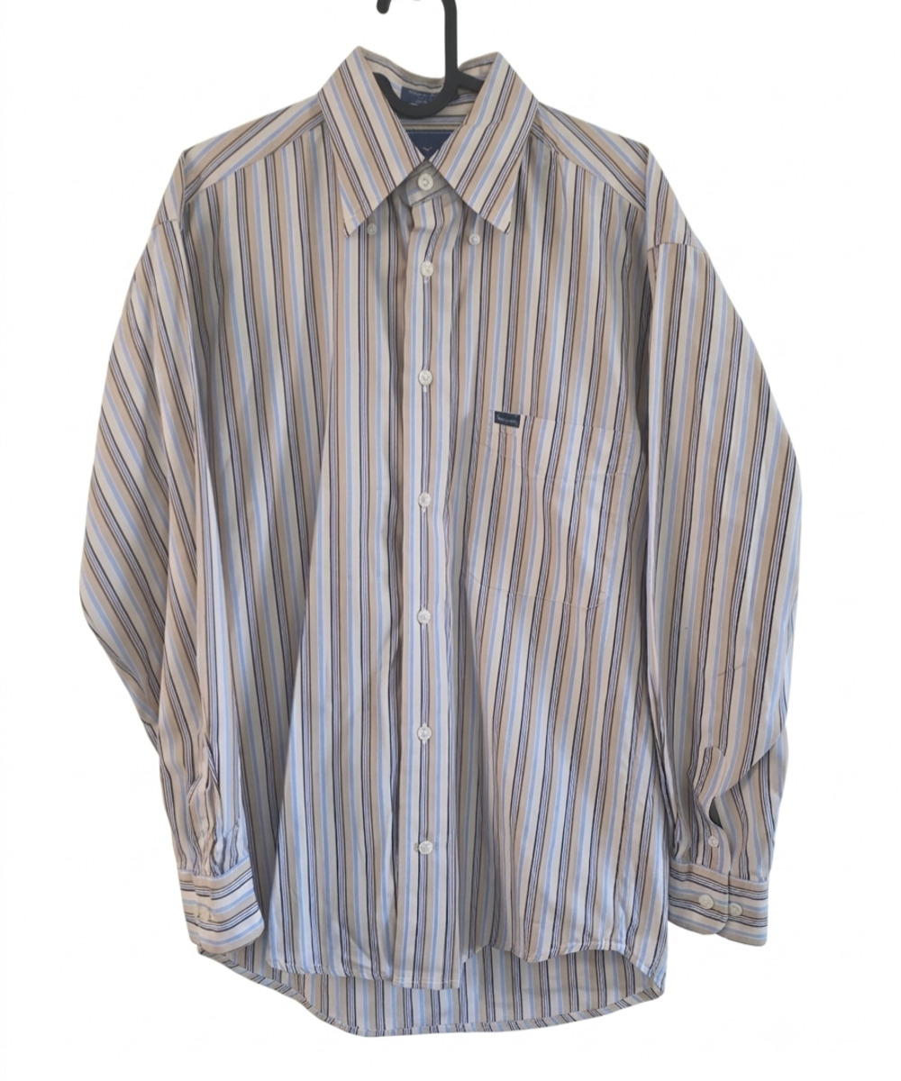 Faconnable Men's Striped Button Down Shirt Small Long Sleeve Cotton Made in USA